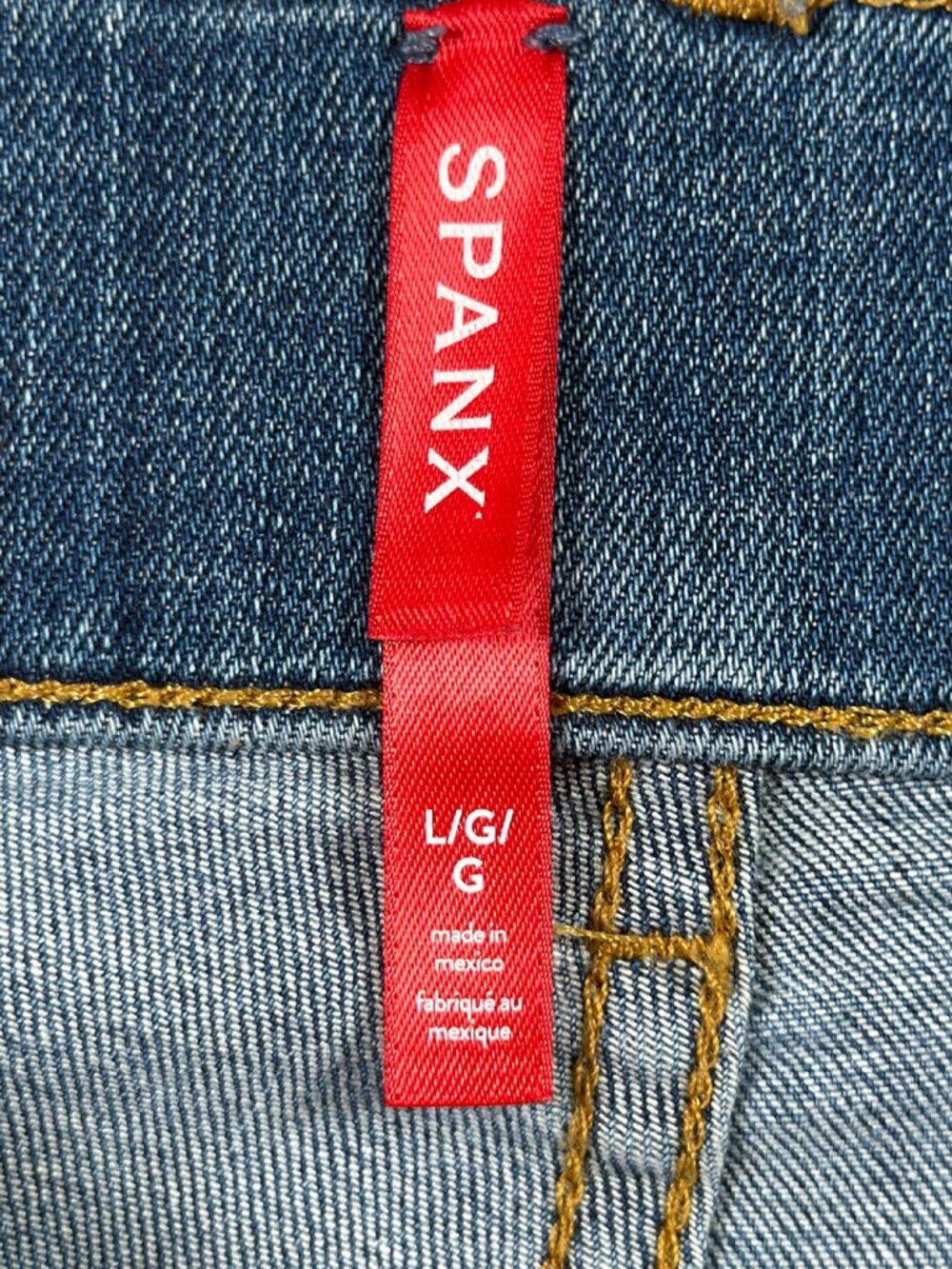 Spanx Wide Leg Jeans Womens L Medium Blue Wash High Rise Pull On Style - Picture 3 of 9